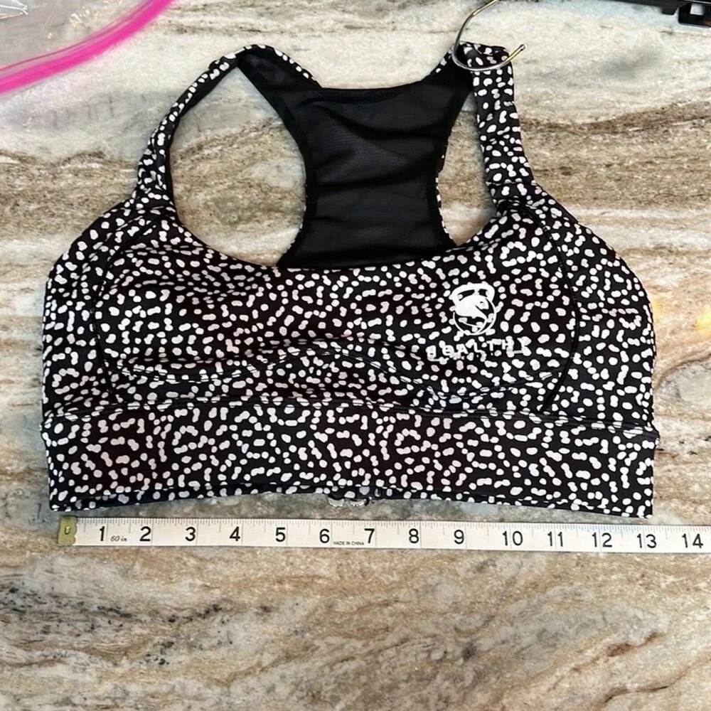 Healthy Precision Sports Bra women’s black & white workout racerback size large - Picture 6 of 6